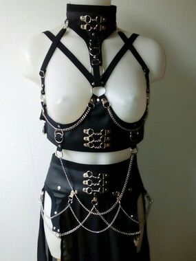BlackPearl AltFashion Handmade Harness Top and Harness Skirt